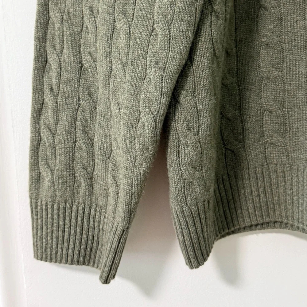 Brooks Brothers Men’s 2-Ply Cashmere Cable Knit Sweater Size XL - Picture 6 of 8